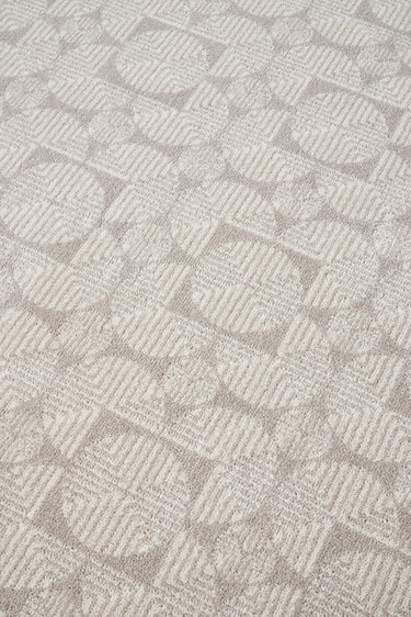 Prague Niko Cream & Grey Modern Geometric Wool Rug